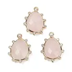 Natural Rose Quartz Faceted Pendants