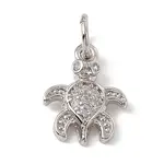 Brass Micro Pave Cubic Zirconia Charms