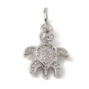 Brass Micro Pave Cubic Zirconia Charms