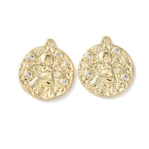 Brass Micro Pave Cubic Zirconia Pendants