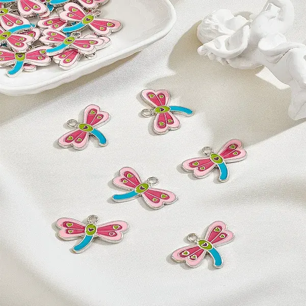 20Pcs Alloy Enamel Pendants