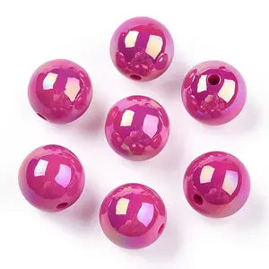 UV Plating Rainbow Iridescent Acrylic Beads