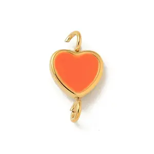 Ion Plating(IP) 304 Stainless Steel Enamel Heart Connector Charms
