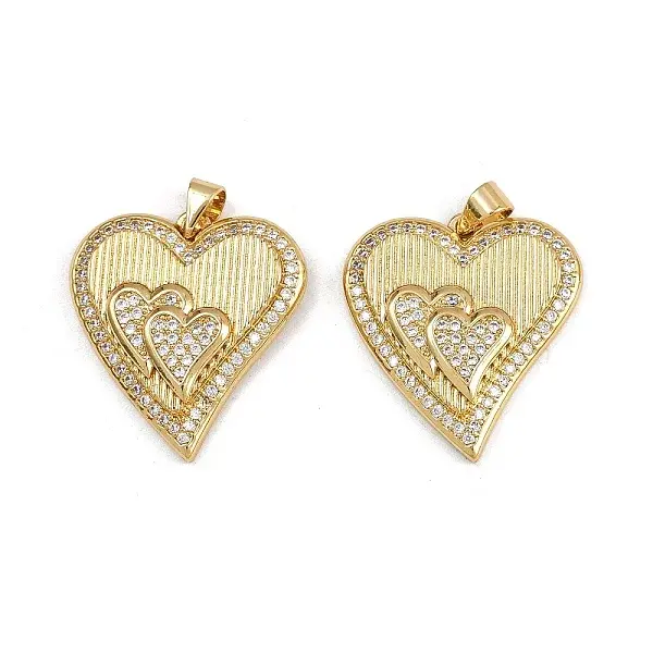 Brass Micro Pave Cubic Zirconia Pendants