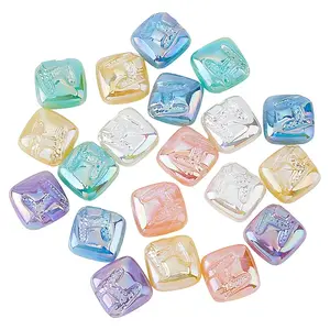 24Pcs 6 Colors Opaque Acrylic Beads