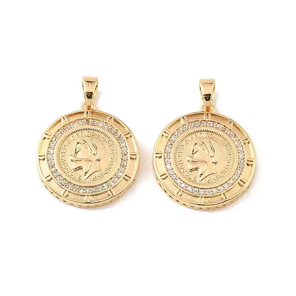 Brass & Clear Cubic Zirconia Pendants