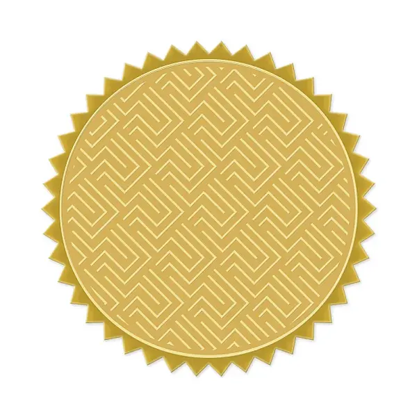 Plastic Self Adhesive Gold Foil Embossed Stickers