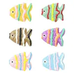 6Pcs 6 Colors Painted Glass Beads