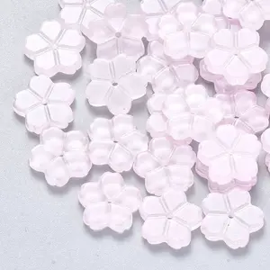 Transparent Single Face Spray Painted Glass Beads