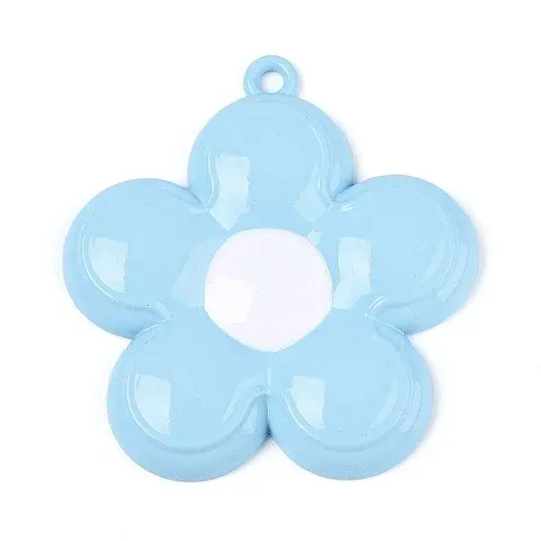 Spray Painted Alloy and Enamel Big Pendants