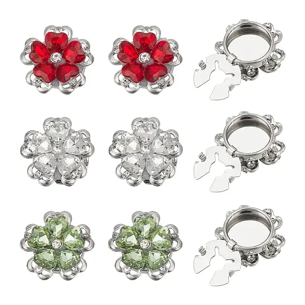 6Pcs 3 Colors Brass Cufflinks