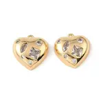 Brass & Clear Cubic Zirconia Charms