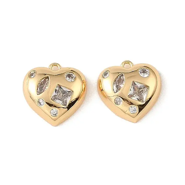 Brass & Clear Cubic Zirconia Charms
