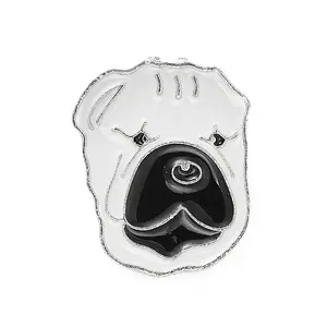 Dog Enamel Pin with Brass Butterfly Clutches