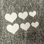 6Pcs 3 Styles Heart PET Waterproof Car Stickers