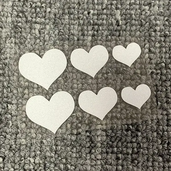 6Pcs 3 Styles Heart PET Waterproof Car Stickers