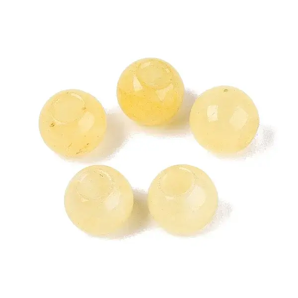 Natural White Jade European Beads