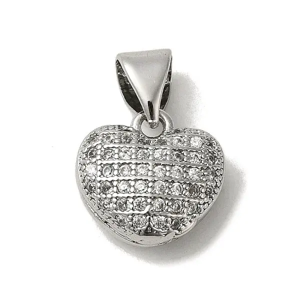 Brass Micro Pave Cubic Zirconia Charms