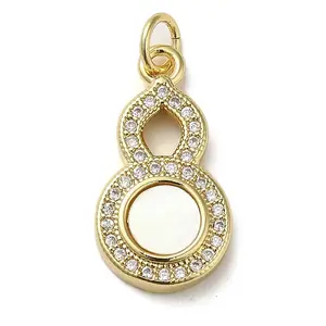 Brass Micro Pave Cubic Zirconia Pendants