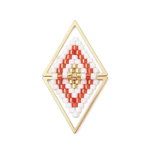 Glass Seed Beaded Connector Charms