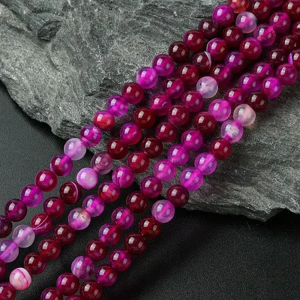 Natural Striped Agate/Banded Agate Bead Strands