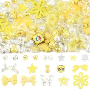 100Pcs 18 Styles Transparent & Opaque Acrylic Beads