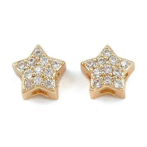 Brass Micro Pave Clear Cubic Zirconia Multi-Strand Links