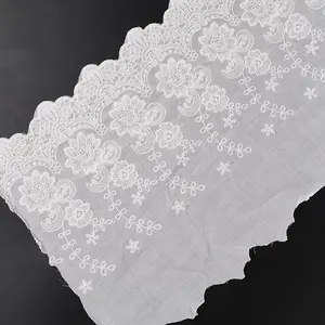 Flat Embroidery Flower Cotton Ribbon