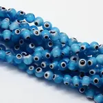Handmade Evil Eye Lampwork Round Bead Strands
