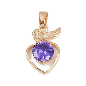 Brass Micro Pave Cubic Zirconia Pendants