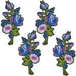 4Pcs 2 Styles Embroider Thread Iron on/Sew On Patches