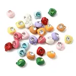 Spray Painted Alloy Rhinestone Pendants