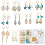 Ocean Theme DIY Shell & Synthetic Turquoise Leverback Earring Making Kit