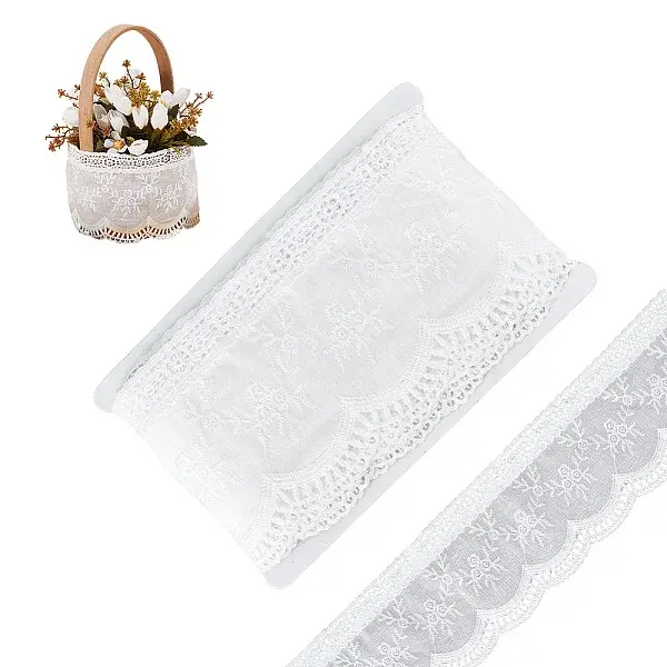 5 Yards Flower Pattern Cotton with Milk Fiber Lace Ribbon