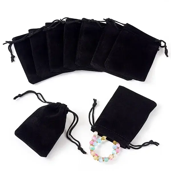 20Pcs Rectangle Velvet Pouches