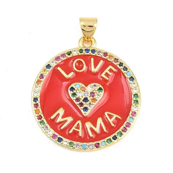Brass Micro Pave Cubic Zirconia Pendants