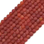 Frosted Natural Red Agate Beads Strands