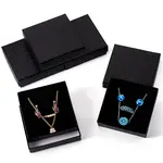 5Pcs Rhombus Textured Cardboard Jewelry Packing Boxes with Sponge Inside