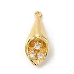 Brass Pave Clear Cubic Zirconia Pendants