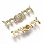 Brass Micro Pave Cubic Zirconia Links connectors