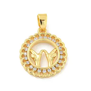 Brass Micro Pave Clear Cubic Zirconia Pendants