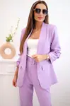 Kesi Włoski Elegantní souprava saka a kalhot světle fialová