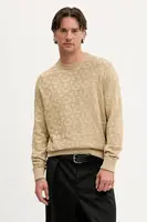 Bavlněný svetr HUGO Splittum pánský, zelená barva, 50543785