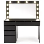 Toaletný stolík Hollywood XL čierny + LED