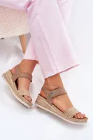 Dámske Sandále Na Klíne Béžové Inblu