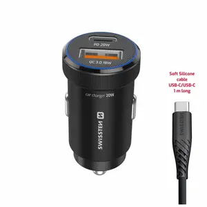 Swissten CL Adaptér USB-C PD + USB-C, 20W černá + kabel USB-C / USB-C 1m