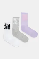 Ponožky Juicy Couture CREW SOCK 3 PACK 3-pack dámské, bílá barva, JCAXS225706