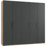 MID.YOU ŠATNÍ SKŘÍŇ S OTOČNÝMI DVEŘMI, barvy grafitu, barvy dubu, 250/236/58 cm