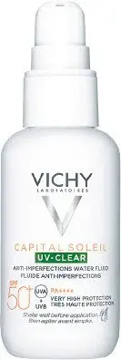 VICHY Capital Soleil UV-CLEAR fluid SPF 50+ na ochranu proti slunečnímu záření a nedokonalostem pleti 40 ml