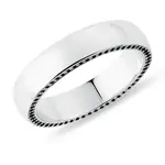 Pánský snubní prsten v bílém zlatě s černými diamanty KLENOTA